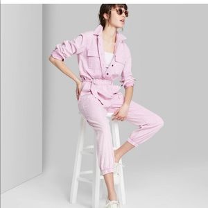 Lavender utility jumpsuit